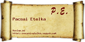 Pacsai Etelka névjegykártya